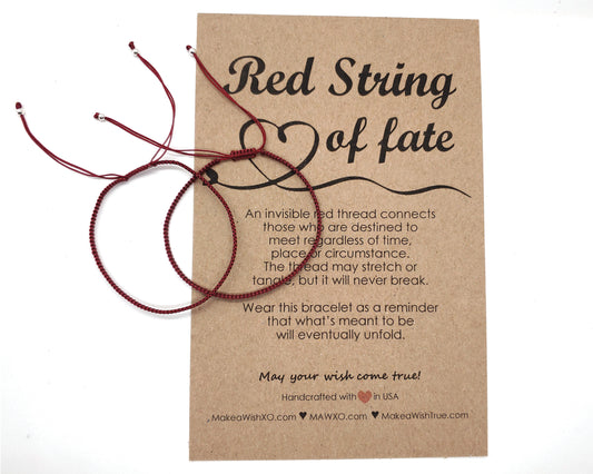 Red String of Fate ‖ Couple Bracelet Set with Card ‖ Kabbalah Red Thread Bracelet ‖ Couple Bracelet ‖ Red String Bracelet