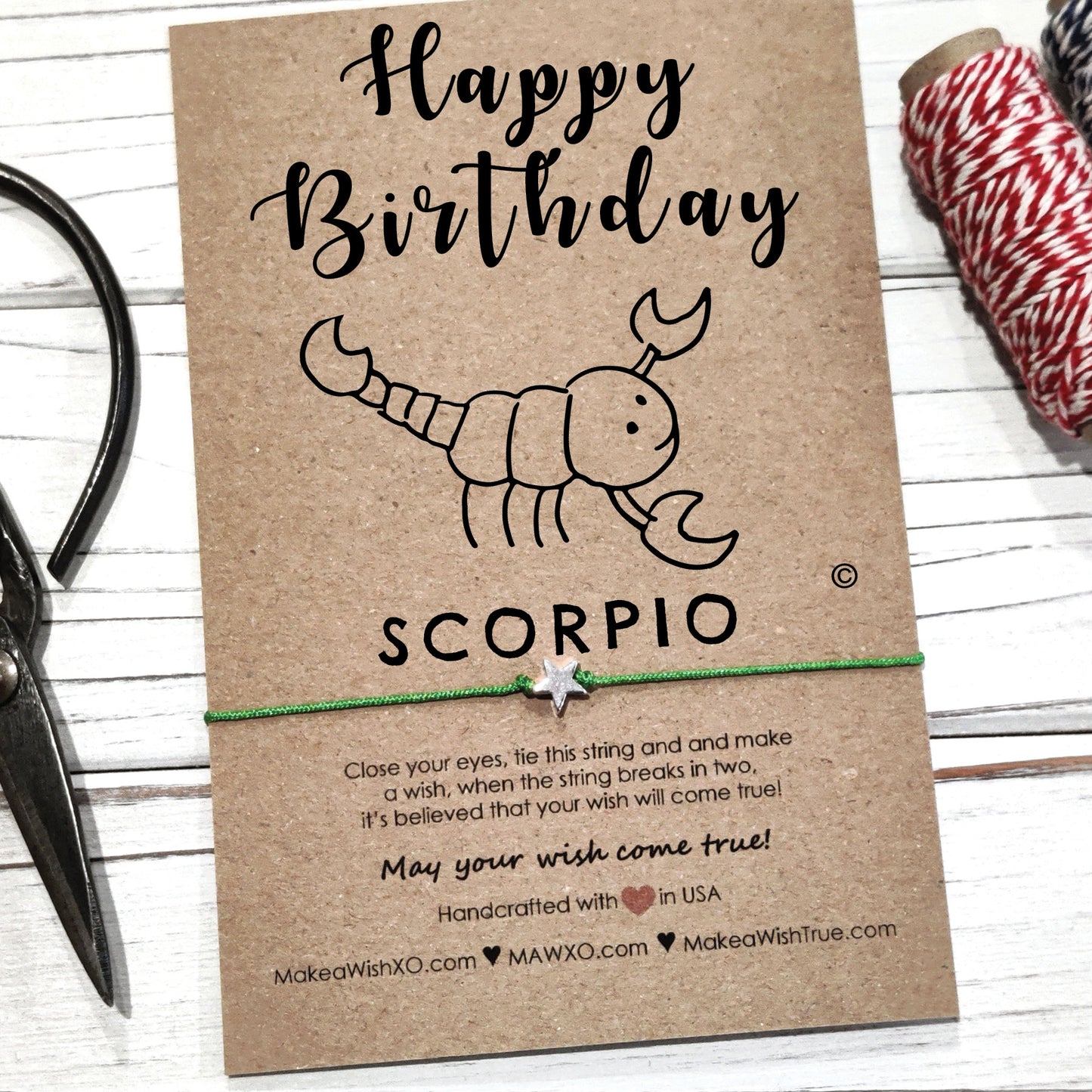 Scorpio Horoscope Friendship Bracelet ‖ Zodiac Birthday Gift