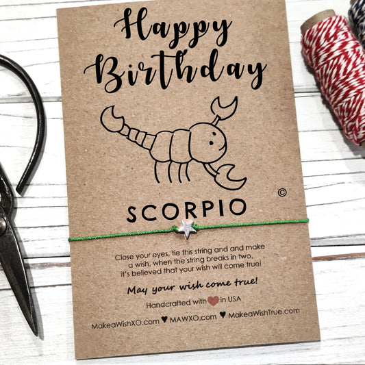 Scorpio Horoscope Friendship Bracelet ‖ Zodiac Birthday Gift