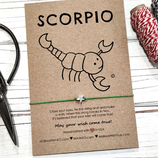 Scorpio Horoscope Friendship Bracelet ‖ Zodiac Birthday Gift