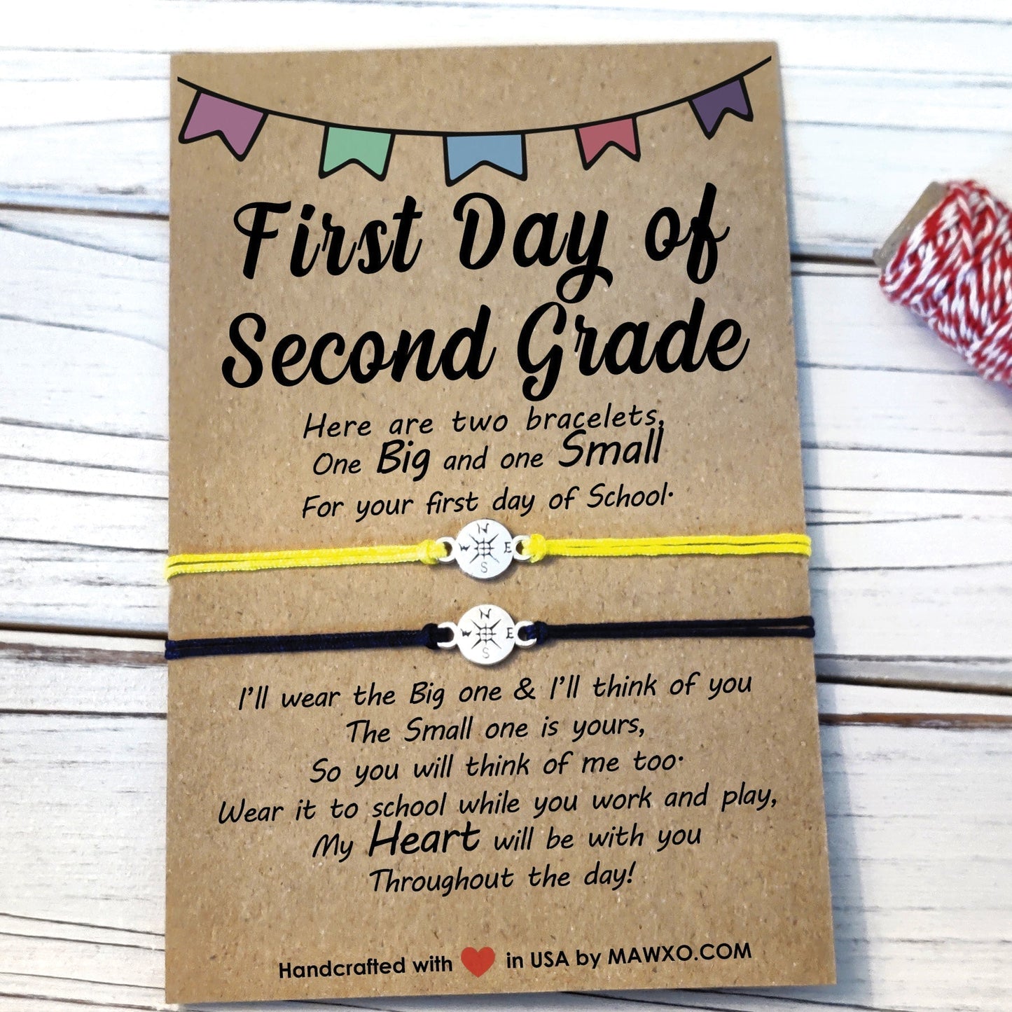 First Day of Pre-K Grade ‖ First Day of Kindergarten Bracelet ‖ Any School Grade Macrame' Bracelet