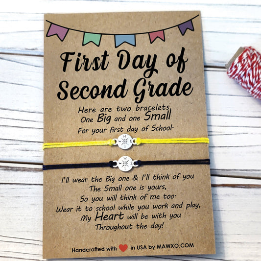 First Day of Second Grade ‖ First Day of Kindergarten Bracelet ‖ Any School Grade Macrame' Bracelet