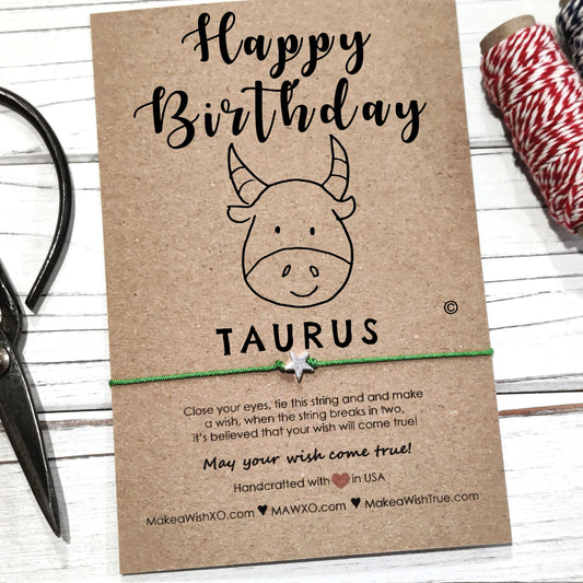 Taurus Horoscope Friendship Bracelet ‖ Zodiac Birthday Gift