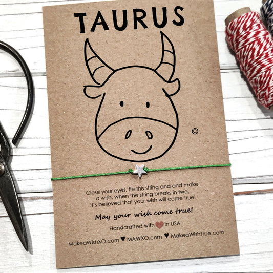Taurus Horoscope Friendship Bracelet ‖ Zodiac Birthday Gift