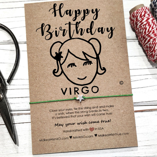 Virgo Horoscope Friendship Bracelet ‖ Zodiac Birthday Gift