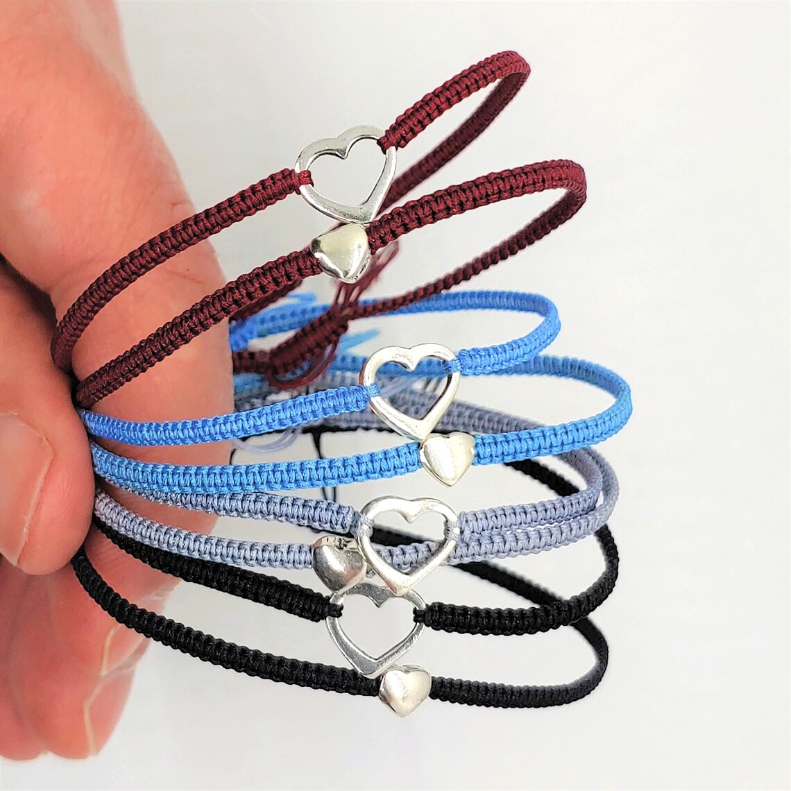 Mother Daughter Bracelets ‖ Sterling Silver Heart Bracelet ‖ Adjustabl