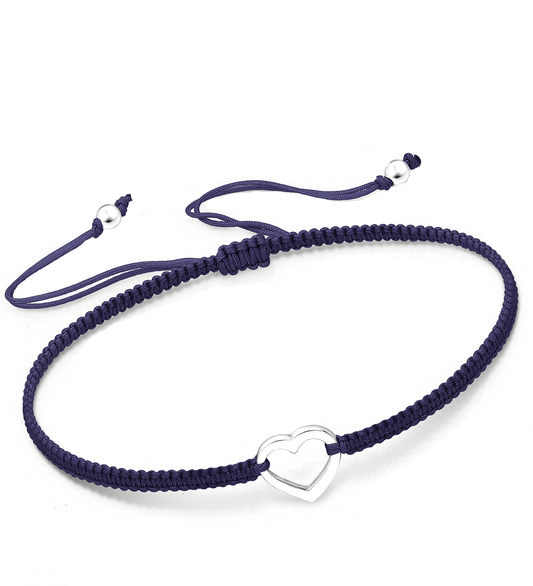 Sisters Gift ‖ Sister Bracelet ‖ Sterling Silver Heart Bracelet ‖ Adjustable Macrame' Friendship Bracelet