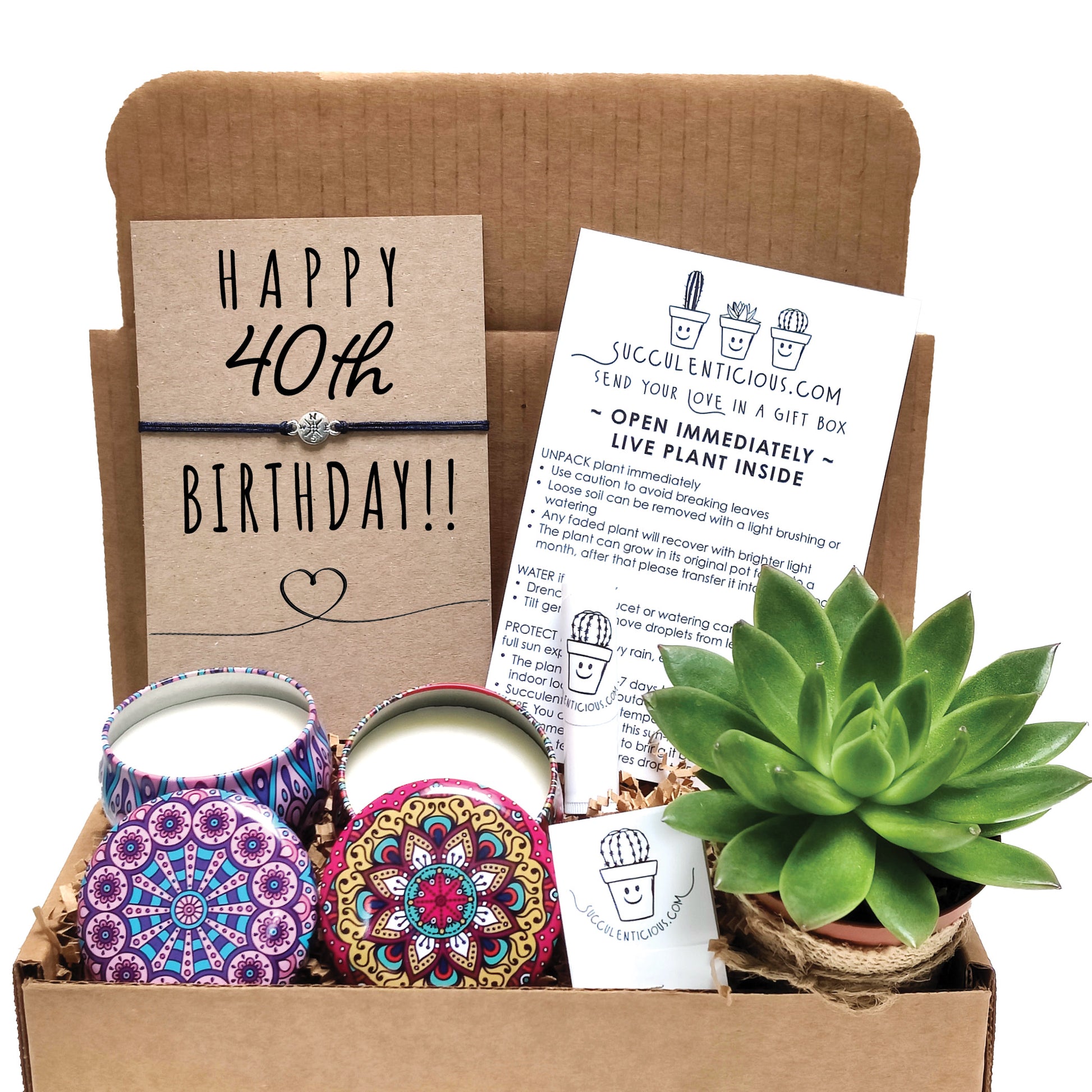 succulent birthday gift 40th Birthday Gift Box ‖ Any Birthday Card ‖ Succulent Gift Box ‖ Esse – MAWXO.COM