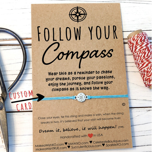 Follow Your Compass ‖ Graduation Gift ‖ Adjustable Compass Bracelet and Anklet