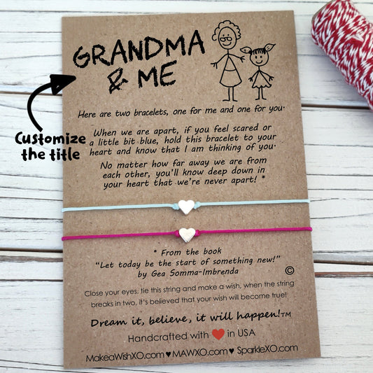 Grandpa and Me Bracelet ‖ First Day of School ‖ Family Stick Figures Wish Bracelet ‖ Friendship Bracelet with Macrame' Closure