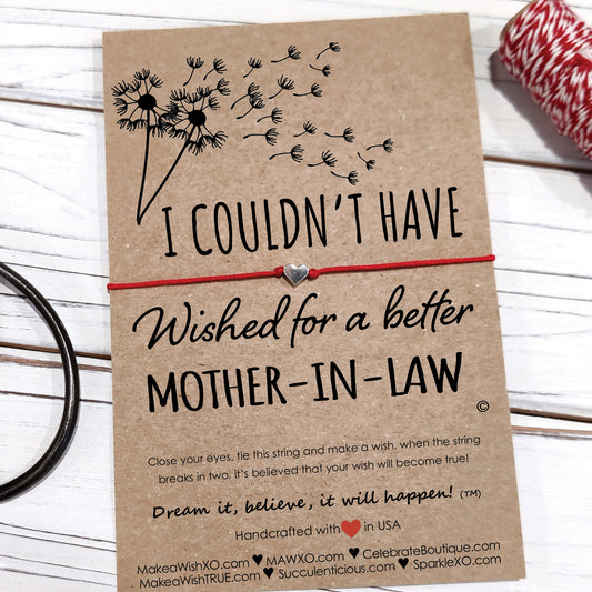 Mother in Law Gifts ‖ I Couldn't Have Wished for a Better Mother in Law ‖ Bracelet & Anklet with Macrame' Closure