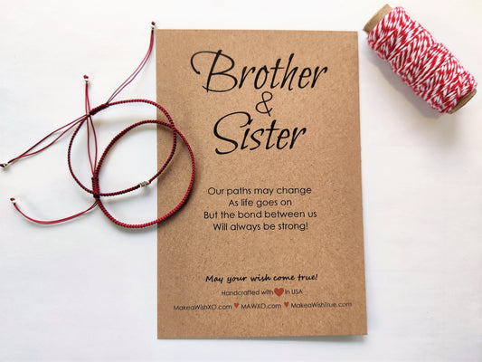 Brother & Sister Gift ‖ Red String of Fate Bracelet ‖ Brother & Sister Bracelet ‖ Red String Macrame' Bracelet