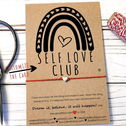 Self Love Club ‖ Motivational Bracelet ‖ Inspirational Wish Bracelet ‖ Friendship Bracelet ‖ Bracelet & Anklet with Macrame' Closure