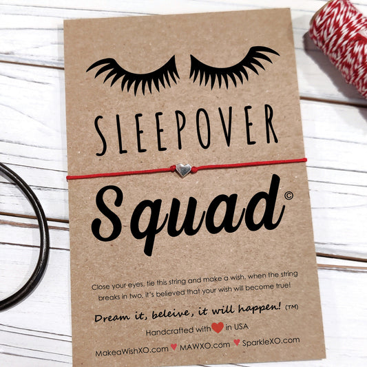 Sleepover Squad ‖  Slumber Party Gift ‖ Friend Wish Bracelet ‖ Friendship Bracelet ‖ Bracelet & Anklet with Macrame' Closure