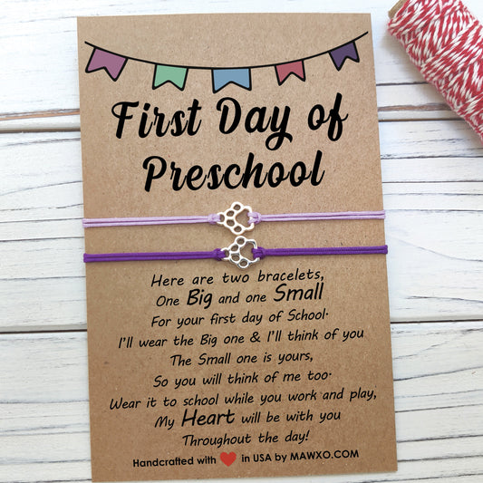 First Day of Preschool Bracelet ‖ First Day of Kindergarten Bracelet ‖ Back to School Wish Bracelet ‖ Friendship Bracelet with Macrame' Closure